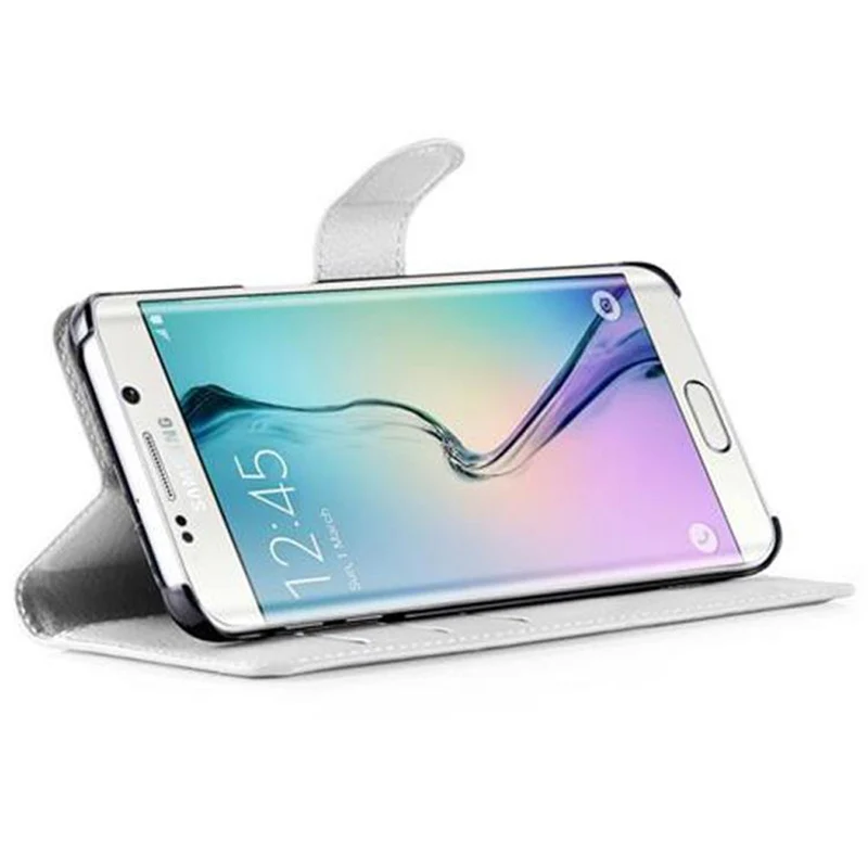 Cadorabo Hülle kompatibel mit Samsung Galaxy S6 EDGE Schutzhülle mit Magnetverschluss, Standfunktion und Kartenfach