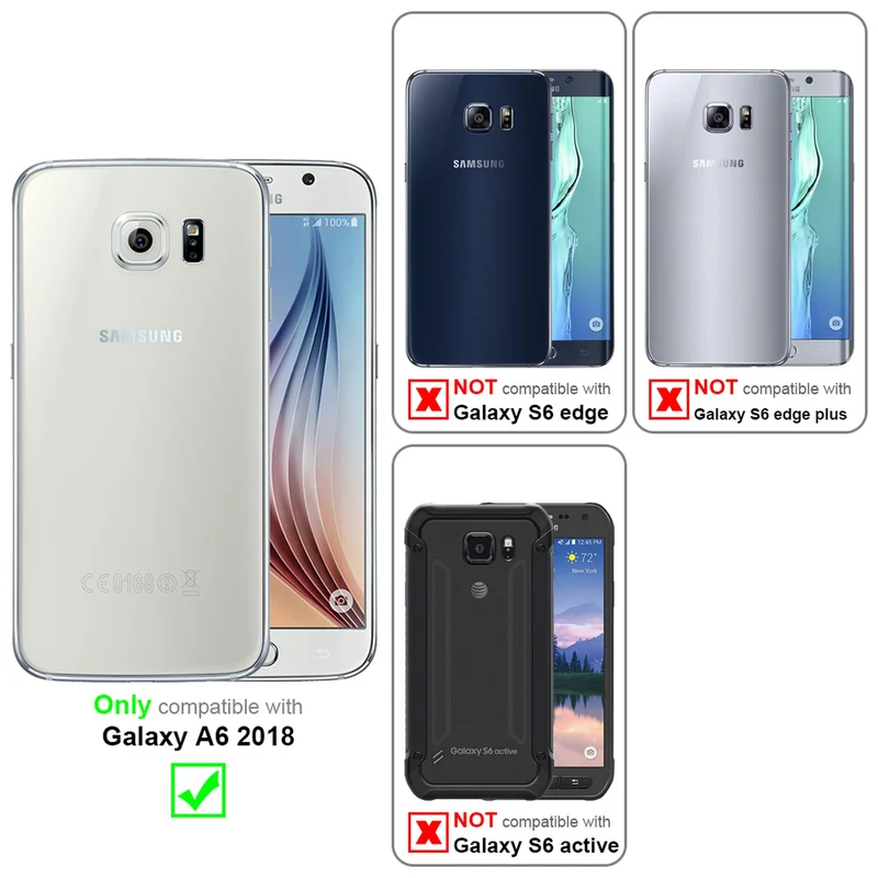 Cadorabo Hülle kompatibel mit Samsung Galaxy S6 Schutzhülle mit Magnetverschluss, Standfunktion und Kartenfach
