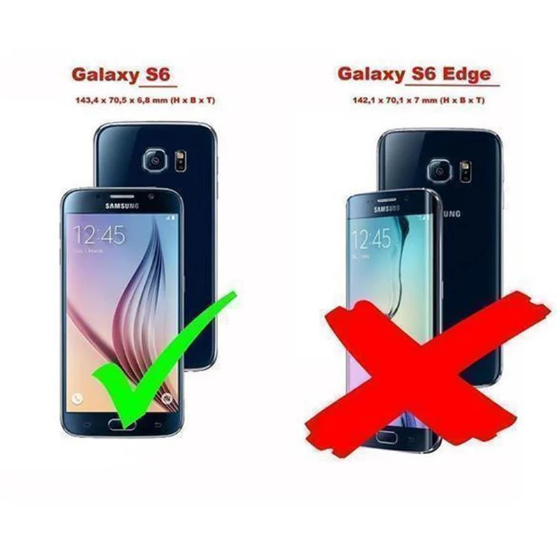 Cadorabo Hülle kompatibel mit Samsung Galaxy S6 Schutzhülle mit Magnetverschluss, Standfunktion und Kartenfach
