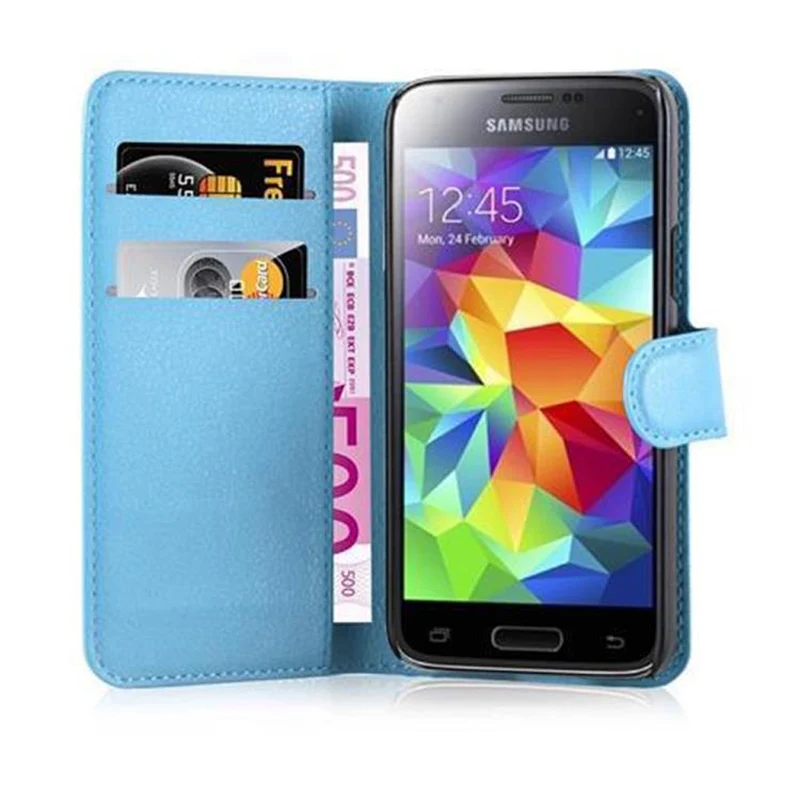 Cadorabo Hülle kompatibel mit Samsung Galaxy S5 MINI / S5 MINI DUOS Schutzhülle mit Magnetverschluss, Standfunktion und Kartenfach
