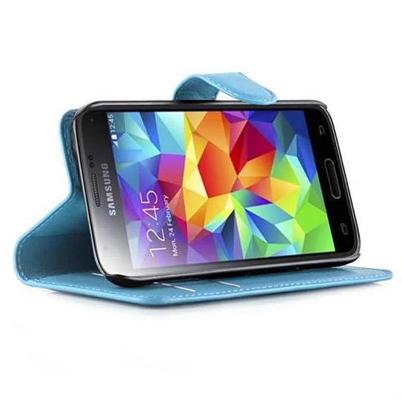 Cadorabo Hülle kompatibel mit Samsung Galaxy S5 MINI / S5 MINI DUOS Schutzhülle mit Magnetverschluss, Standfunktion und Kartenfach