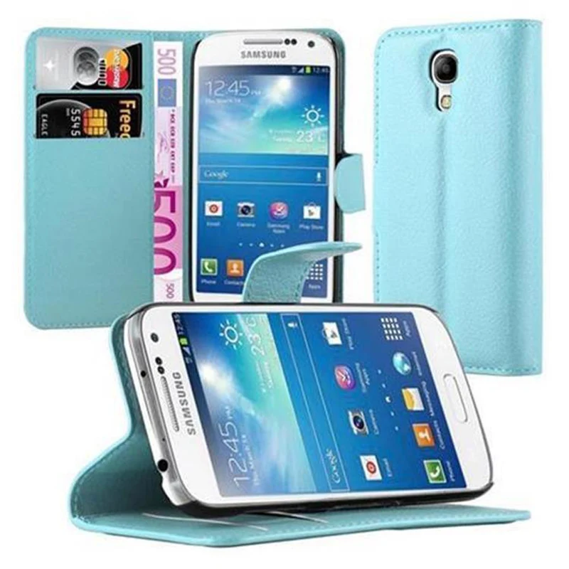 Cadorabo Hülle kompatibel mit Samsung Galaxy S4 MINI Schutzhülle mit Magnetverschluss, Standfunktion und Kartenfach
