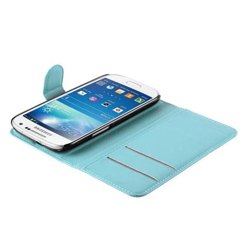Cadorabo Hülle kompatibel mit Samsung Galaxy S4 MINI Schutzhülle mit Magnetverschluss, Standfunktion und Kartenfach