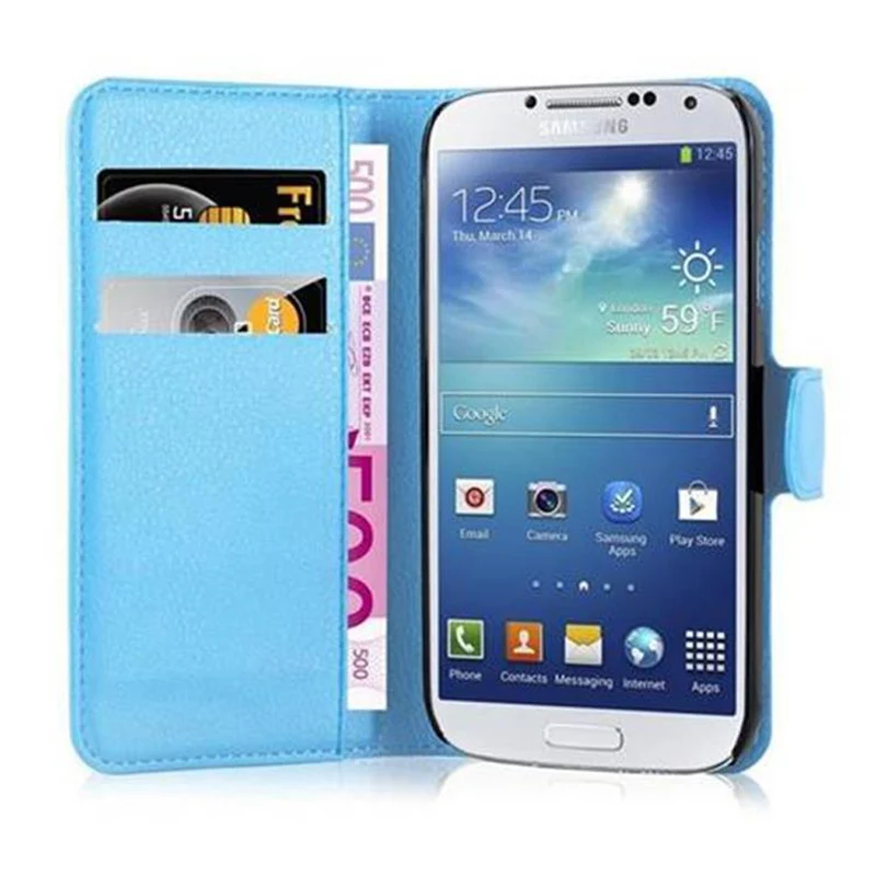 Cadorabo Hülle kompatibel mit Samsung Galaxy S4 Schutzhülle mit Magnetverschluss, Standfunktion und Kartenfach