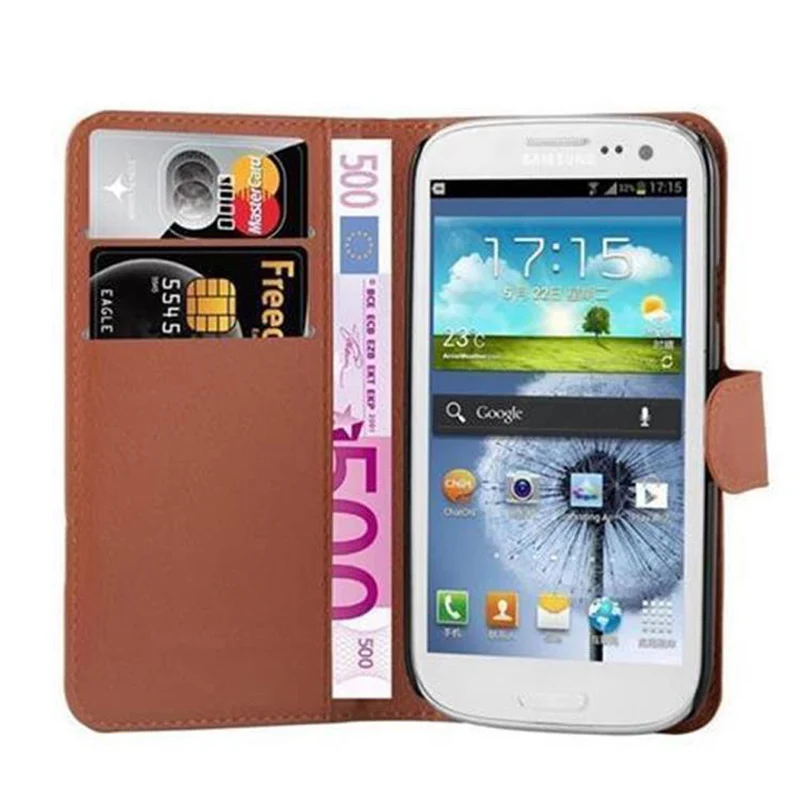 Cadorabo Hülle kompatibel mit Samsung Galaxy S3 MINI Schutzhülle mit Magnetverschluss, Standfunktion und Kartenfach