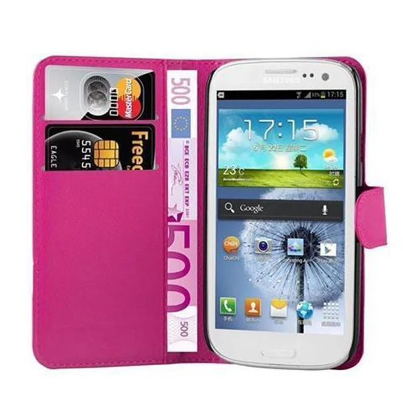 Cadorabo Hülle kompatibel mit Samsung Galaxy S3 MINI Schutzhülle mit Magnetverschluss, Standfunktion und Kartenfach