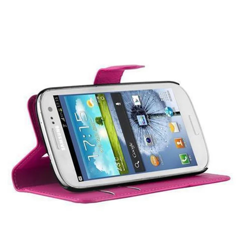 Cadorabo Hülle kompatibel mit Samsung Galaxy S3 MINI Schutzhülle mit Magnetverschluss, Standfunktion und Kartenfach