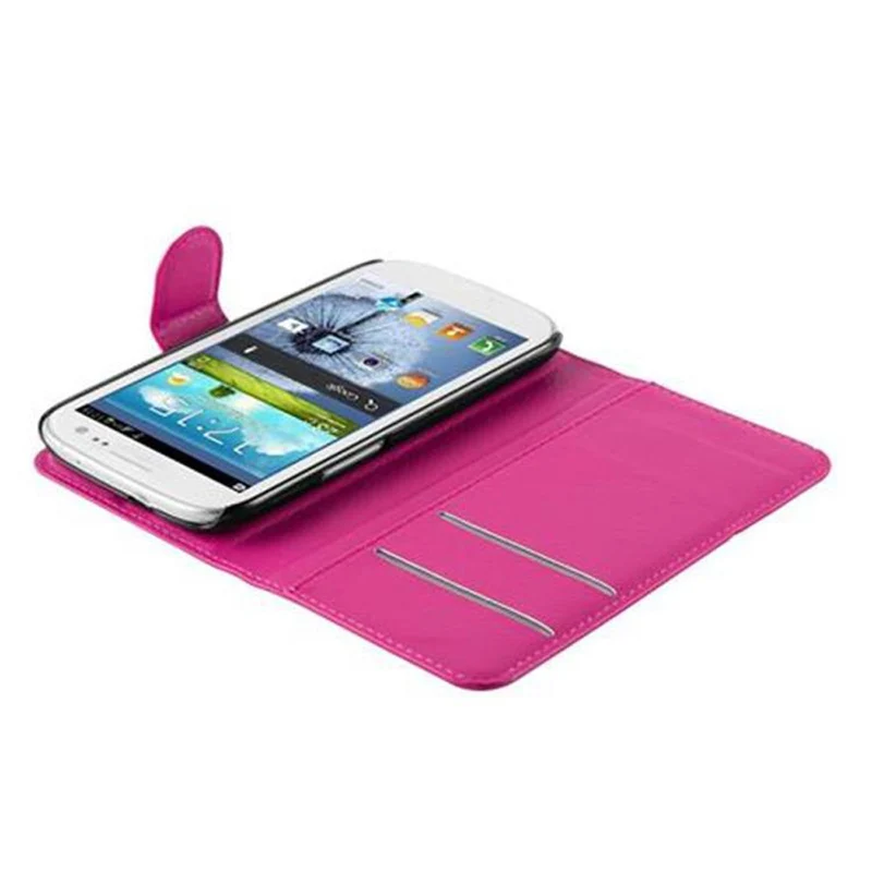 Cadorabo Hülle kompatibel mit Samsung Galaxy S3 MINI Schutzhülle mit Magnetverschluss, Standfunktion und Kartenfach