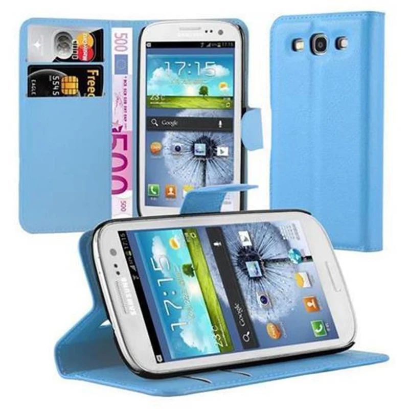 Cadorabo Hülle kompatibel mit Samsung Galaxy S3 / S3 NEO Schutzhülle mit Magnetverschluss, Standfunktion und Kartenfach