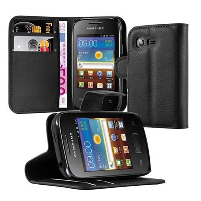 Cadorabo Hülle kompatibel mit Samsung Galaxy POCKET NEO Schutzhülle mit Magnetverschluss, Standfunktion und Kartenfach