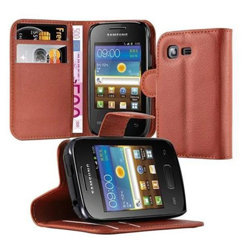 Cadorabo Hülle kompatibel mit Samsung Galaxy POCKET 2 Schutzhülle mit Magnetverschluss, Standfunktion und Kartenfach
