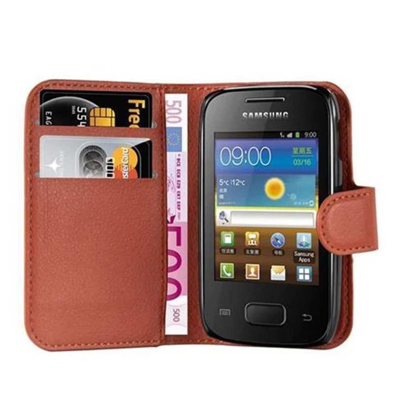 Cadorabo Hülle kompatibel mit Samsung Galaxy POCKET 2 Schutzhülle mit Magnetverschluss, Standfunktion und Kartenfach