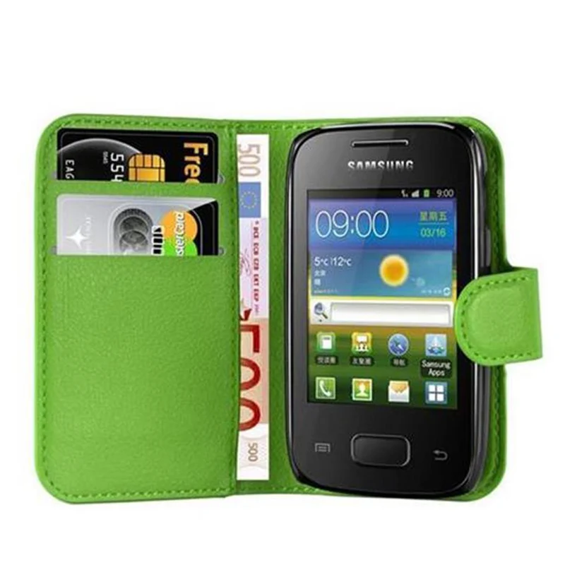 Cadorabo Hülle kompatibel mit Samsung Galaxy POCKET 2 Schutzhülle mit Magnetverschluss, Standfunktion und Kartenfach