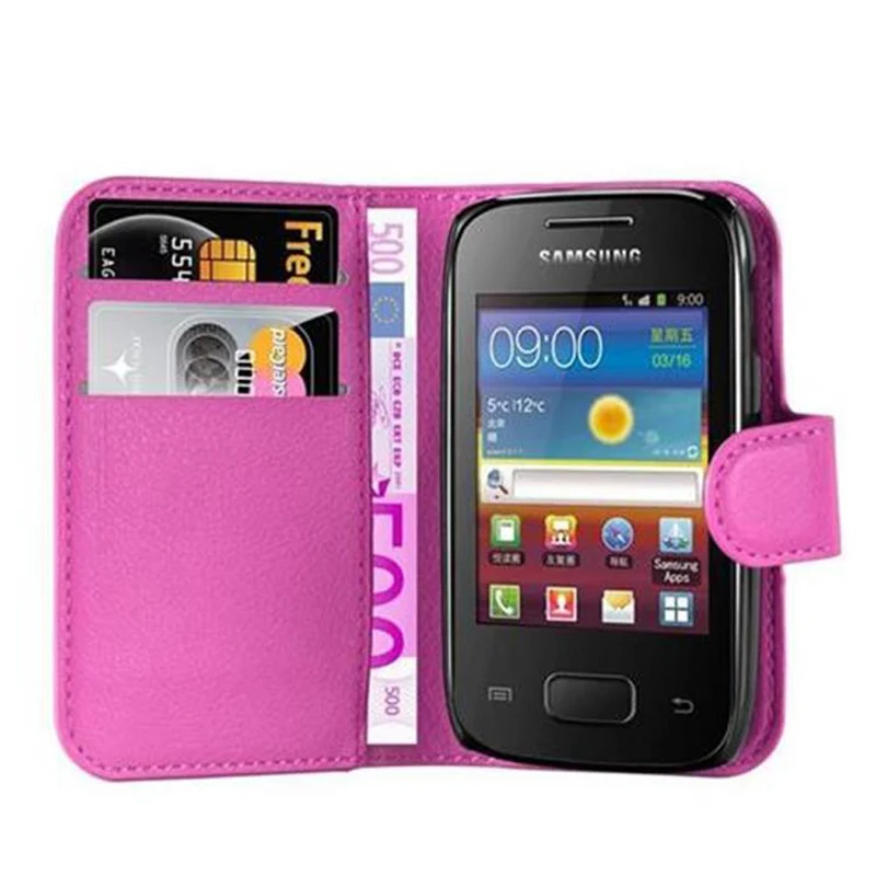 Cadorabo Hülle kompatibel mit Samsung Galaxy POCKET 2 Schutzhülle mit Magnetverschluss, Standfunktion und Kartenfach