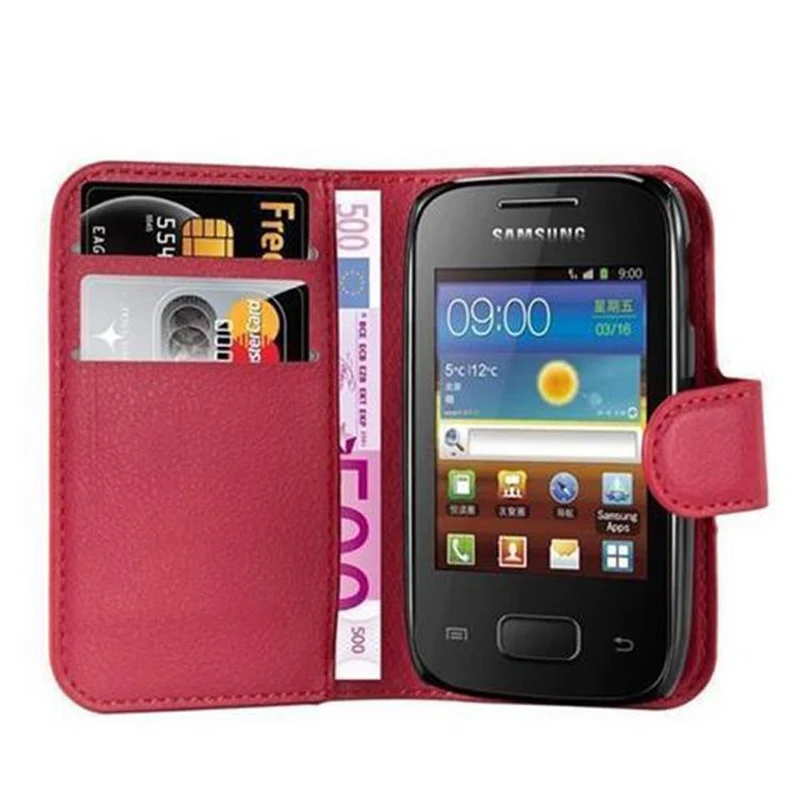 Cadorabo Hülle kompatibel mit Samsung Galaxy POCKET 2 Schutzhülle mit Magnetverschluss, Standfunktion und Kartenfach