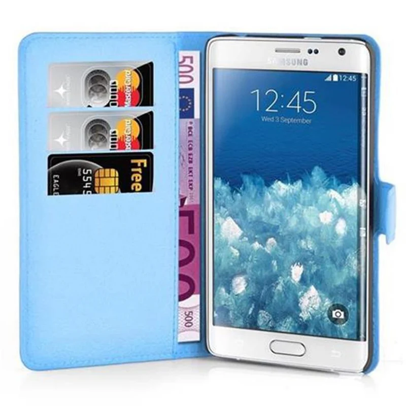Cadorabo Hülle kompatibel mit Samsung Galaxy NOTE EDGE Schutzhülle mit Magnetverschluss, Standfunktion und Kartenfach
