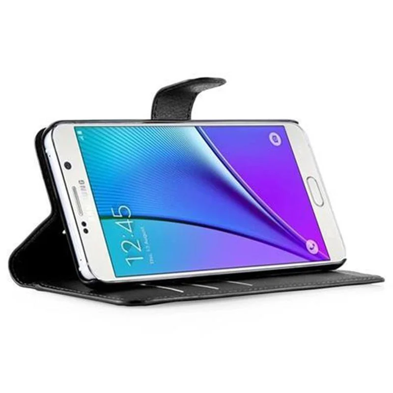 Cadorabo Hülle kompatibel mit Samsung Galaxy NOTE 5 Schutzhülle mit Magnetverschluss, Standfunktion und Kartenfach