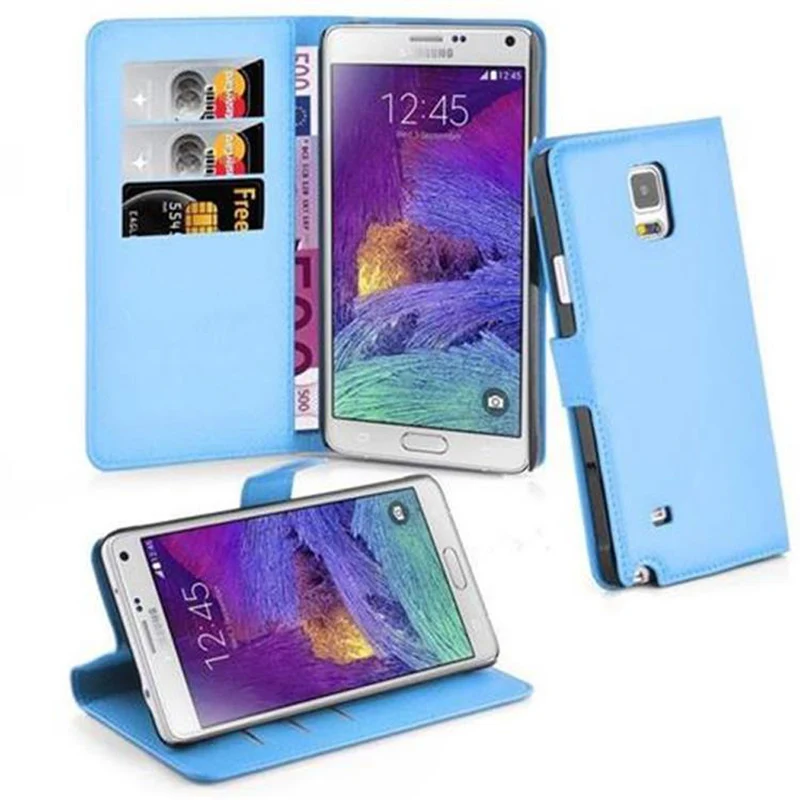 Cadorabo Hülle kompatibel mit Samsung Galaxy NOTE 4 Schutzhülle mit Magnetverschluss, Standfunktion und Kartenfach