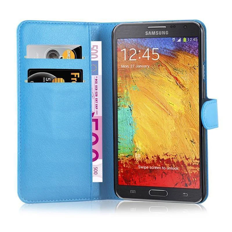 Cadorabo Hülle kompatibel mit Samsung Galaxy NOTE 3 NEO Schutzhülle mit Magnetverschluss, Standfunktion und Kartenfach