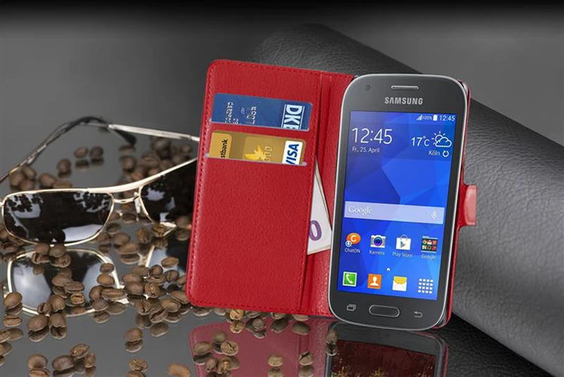 Cadorabo Hülle kompatibel mit Samsung Galaxy ACE STYLE Schutzhülle mit Magnetverschluss, Standfunktion und Kartenfach