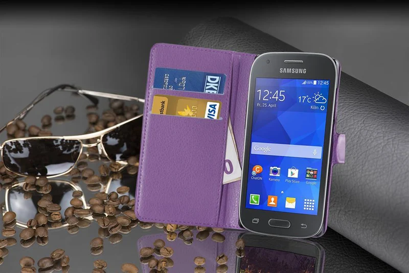 Cadorabo Hülle kompatibel mit Samsung Galaxy ACE STYLE Schutzhülle mit Magnetverschluss, Standfunktion und Kartenfach