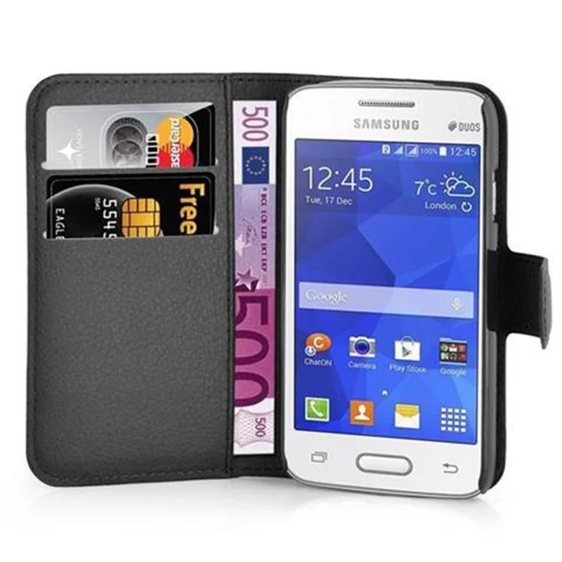Cadorabo Hülle kompatibel mit Samsung Galaxy ACE 4 LITE Schutzhülle mit Magnetverschluss, Standfunktion und Kartenfach