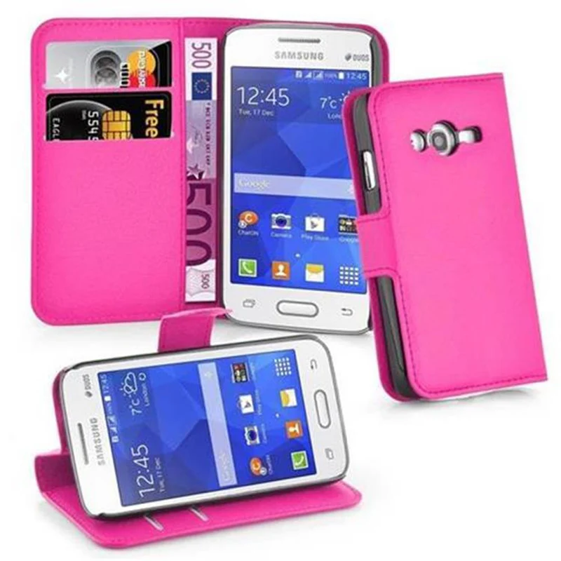 Cadorabo Hülle kompatibel mit Samsung Galaxy ACE 4 LITE Schutzhülle mit Magnetverschluss, Standfunktion und Kartenfach