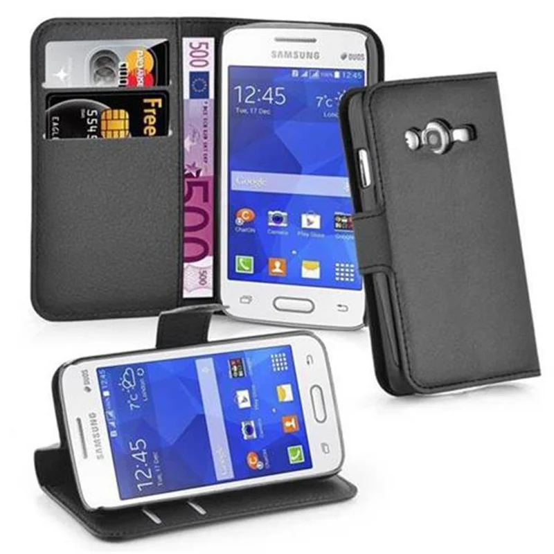 Cadorabo Hülle kompatibel mit Samsung Galaxy ACE 4 LITE Schutzhülle mit Magnetverschluss, Standfunktion und Kartenfach