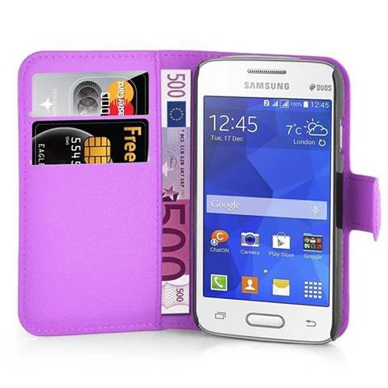 Cadorabo Hülle kompatibel mit Samsung Galaxy ACE 4 LITE Schutzhülle mit Magnetverschluss, Standfunktion und Kartenfach