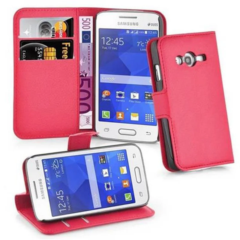 Cadorabo Hülle kompatibel mit Samsung Galaxy ACE 4 LITE Schutzhülle mit Magnetverschluss, Standfunktion und Kartenfach