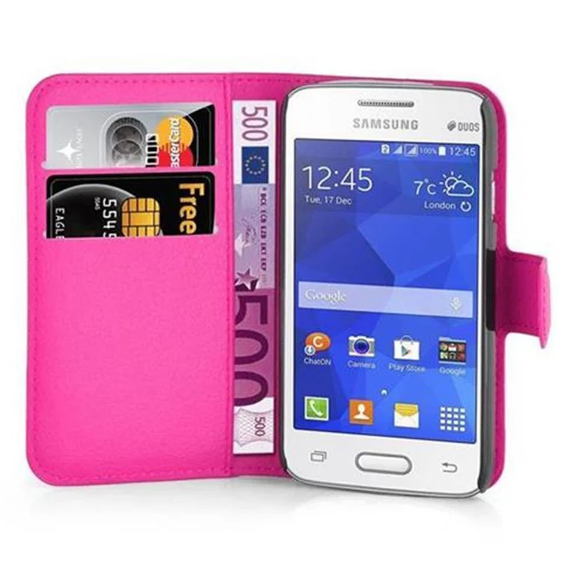 Cadorabo Hülle kompatibel mit Samsung Galaxy ACE 4 LITE Schutzhülle mit Magnetverschluss, Standfunktion und Kartenfach