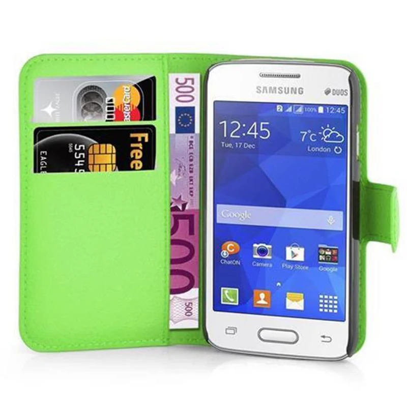 Cadorabo Hülle kompatibel mit Samsung Galaxy ACE 4 LITE Schutzhülle mit Magnetverschluss, Standfunktion und Kartenfach