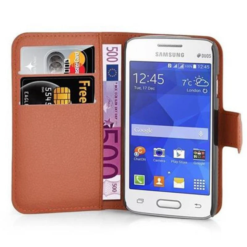 Cadorabo Hülle kompatibel mit Samsung Galaxy ACE 4 LITE Schutzhülle mit Magnetverschluss, Standfunktion und Kartenfach