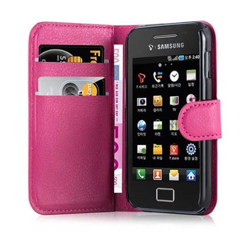 Cadorabo Hülle kompatibel mit Samsung Galaxy ACE 1 Schutzhülle mit Magnetverschluss, Standfunktion und Kartenfach