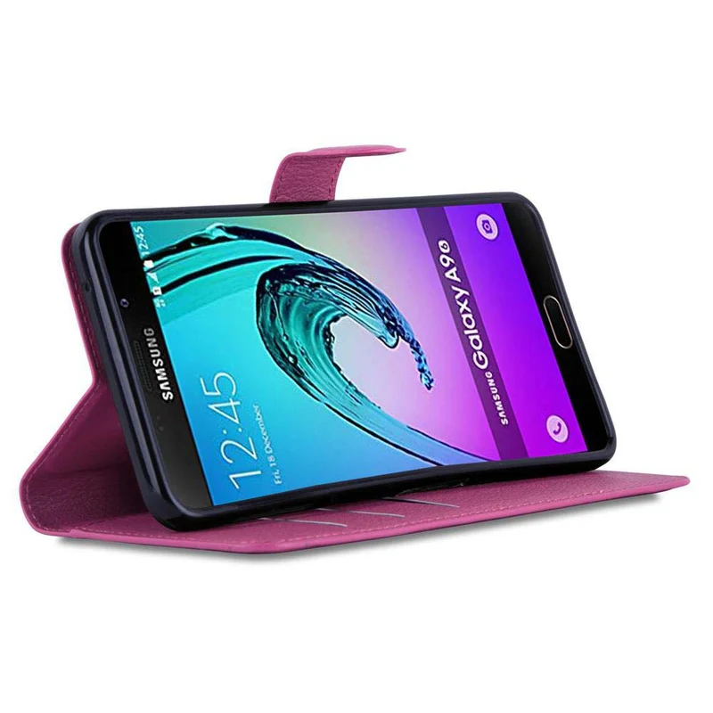 Cadorabo Hülle kompatibel mit Samsung Galaxy A9 2016 Schutzhülle mit Magnetverschluss, Standfunktion und Kartenfach