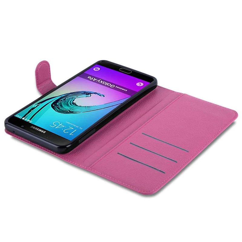 Cadorabo Hülle kompatibel mit Samsung Galaxy A9 2016 Schutzhülle mit Magnetverschluss, Standfunktion und Kartenfach