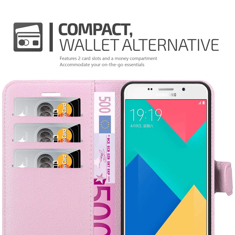 Cadorabo Hülle kompatibel mit Samsung Galaxy A9 2016 Schutzhülle mit Magnetverschluss, Standfunktion und Kartenfach