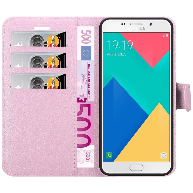 Cadorabo Hülle kompatibel mit Samsung Galaxy A9 2016 Schutzhülle mit Magnetverschluss, Standfunktion und Kartenfach