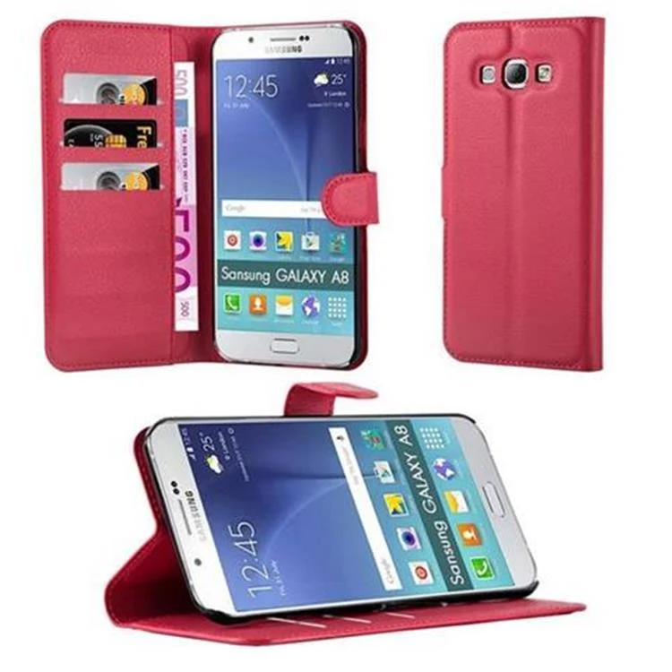 Cadorabo Hülle kompatibel mit Samsung Galaxy A8 2015 Schutzhülle mit Magnetverschluss, Standfunktion und Kartenfach