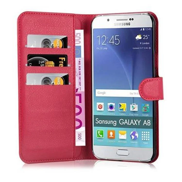 Cadorabo Hülle kompatibel mit Samsung Galaxy A8 2015 Schutzhülle mit Magnetverschluss, Standfunktion und Kartenfach