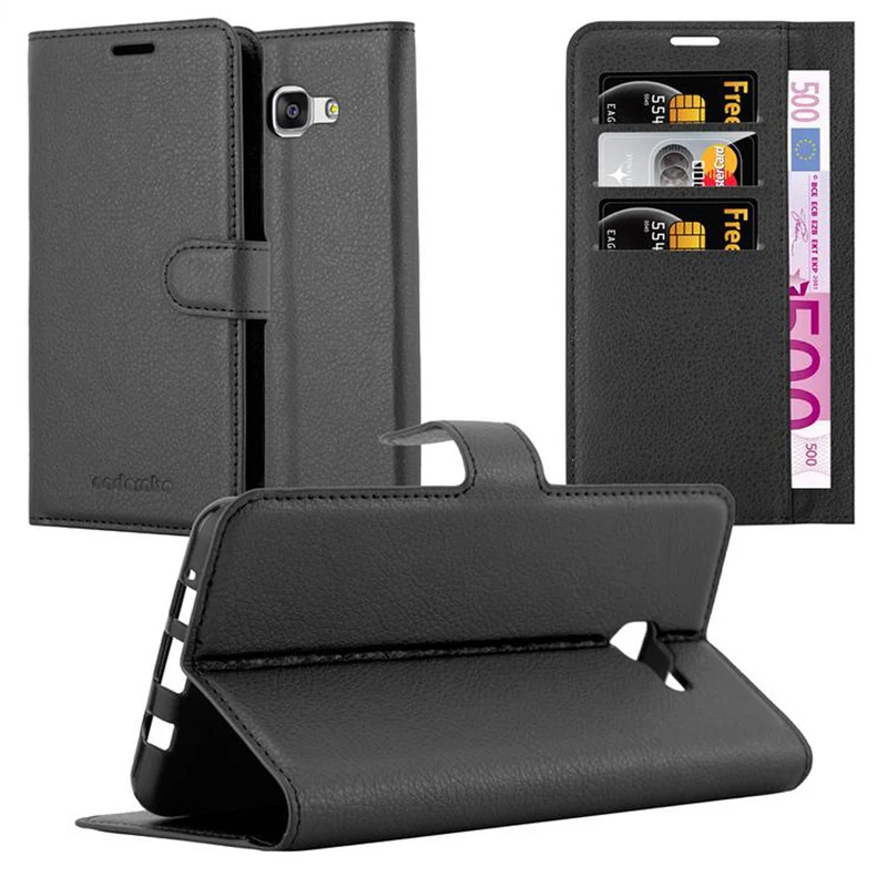 Cadorabo Hülle kompatibel mit Samsung Galaxy A7 2016 Schutzhülle mit Magnetverschluss, Standfunktion und Kartenfach