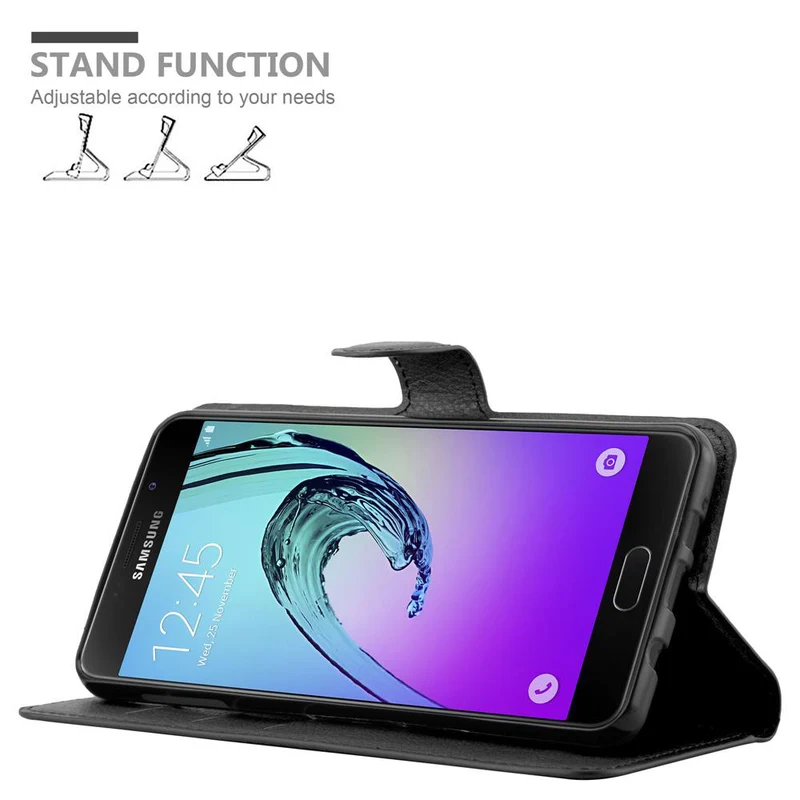 Cadorabo Hülle kompatibel mit Samsung Galaxy A7 2016 Schutzhülle mit Magnetverschluss, Standfunktion und Kartenfach