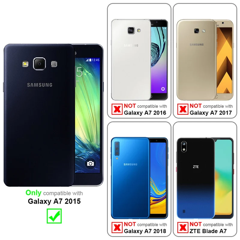 Cadorabo Hülle kompatibel mit Samsung Galaxy A7 2015 Schutzhülle mit Magnetverschluss, Standfunktion und Kartenfach