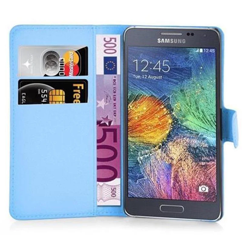 Cadorabo Hülle kompatibel mit Samsung Galaxy A7 2015 Schutzhülle mit Magnetverschluss, Standfunktion und Kartenfach