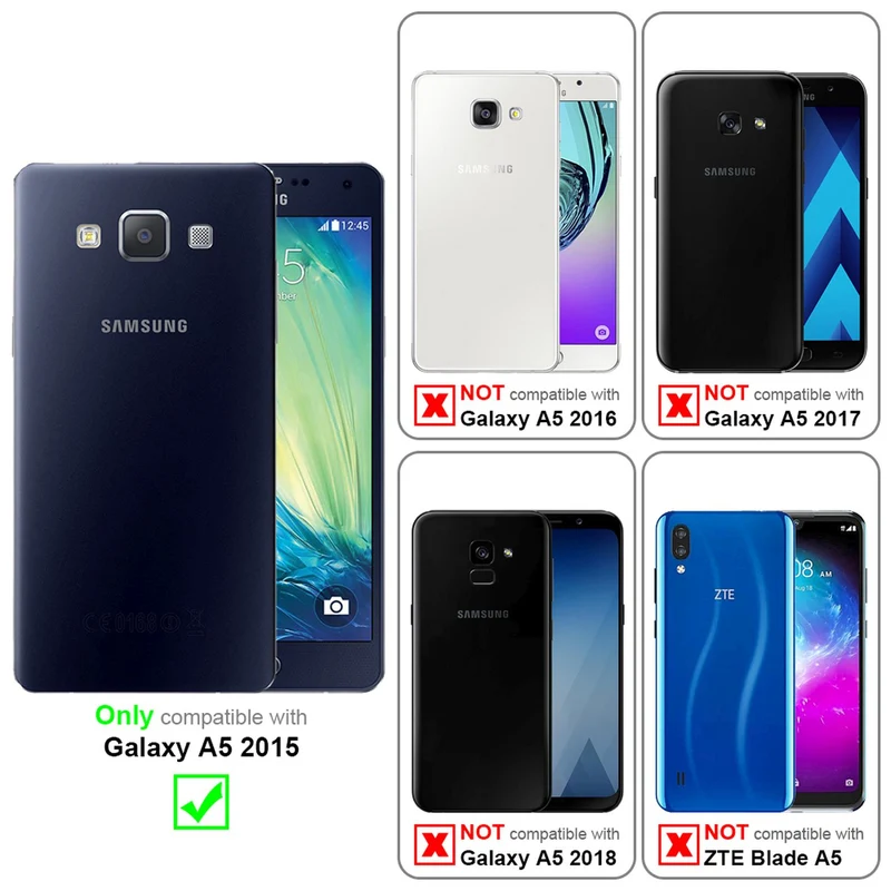 Cadorabo Hülle kompatibel mit Samsung Galaxy A5 2015 Schutzhülle mit Magnetverschluss, Standfunktion und Kartenfach