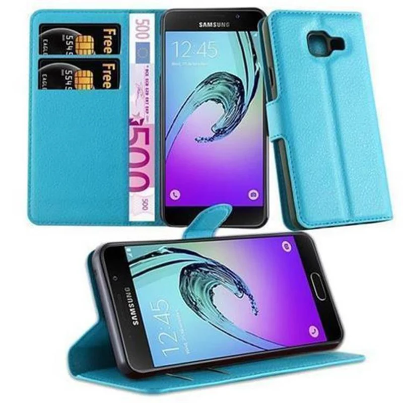 Cadorabo Hülle kompatibel mit Samsung Galaxy A3 2016 Schutzhülle mit Magnetverschluss, Standfunktion und Kartenfach