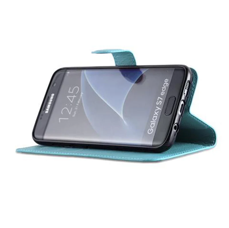 Cadorabo Hülle kompatibel mit Samsung Galaxy S7 EDGE Schutzhülle mit Magnetverschluss, Standfunktion und Kartenfach