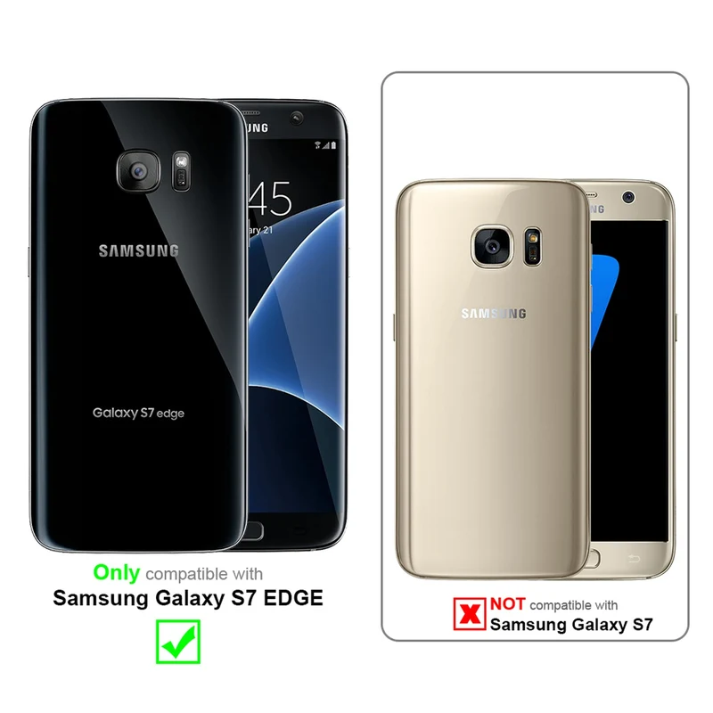 Cadorabo Hülle kompatibel mit Samsung Galaxy S7 EDGE Schutzhülle mit Magnetverschluss, Standfunktion und Kartenfach