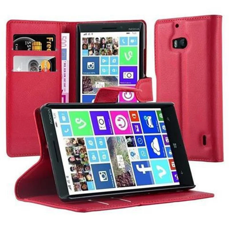 Cadorabo Hülle kompatibel mit Nokia Lumia 929 / 930 Schutzhülle mit Magnetverschluss, Standfunktion und Kartenfach