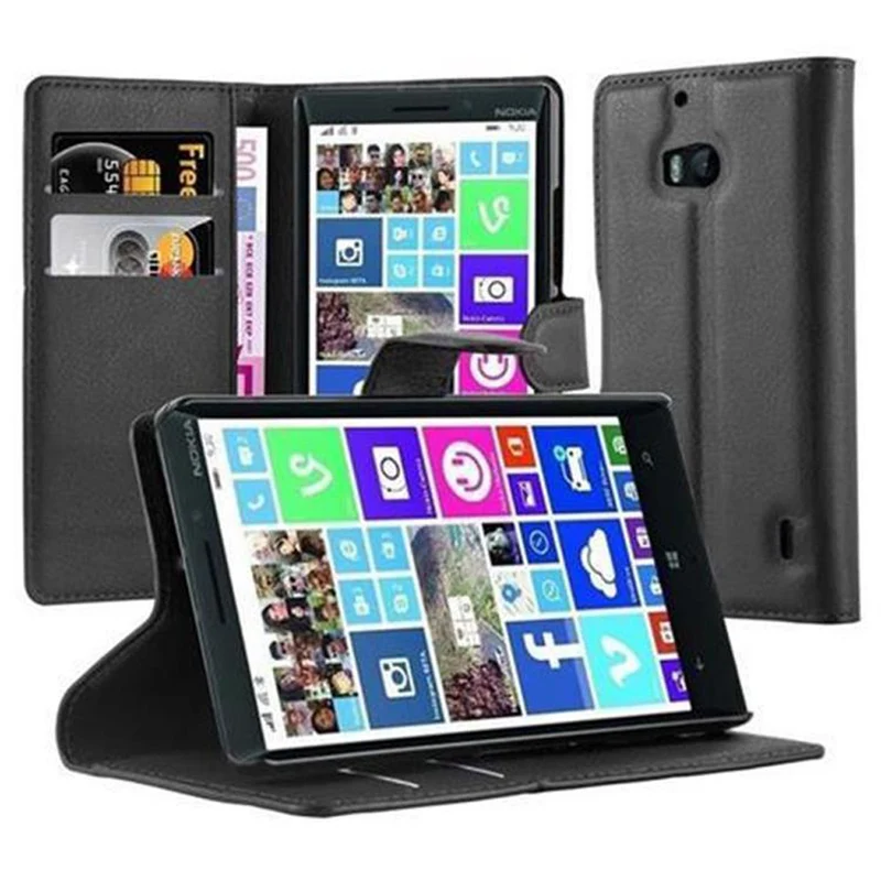 Cadorabo Hülle kompatibel mit Nokia Lumia 929 / 930 Schutzhülle mit Magnetverschluss, Standfunktion und Kartenfach